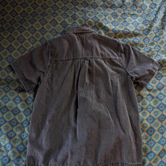 Madewell boxy short sleeve button down in faded black Sz S - Picture 8 of 8